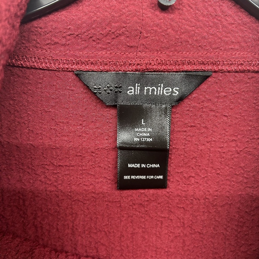Ali Miles Womens Size L 3/4 Sleeve Red Cowl Neck Top (U6) - Picture 2 of 4